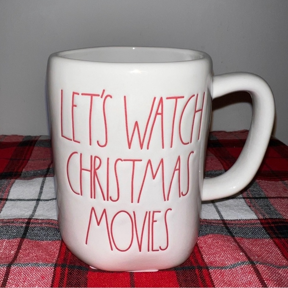 Rae Dunn let’s watch Christmas movies mug.